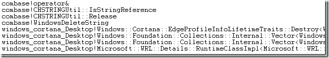 Crash with this on the stack: windows_cortana_Desktop!Windows::Cortana::EdgeProfileInfoLifetimeTraits::Destroy<Windows::Cortana::EdgeProfileInfo>